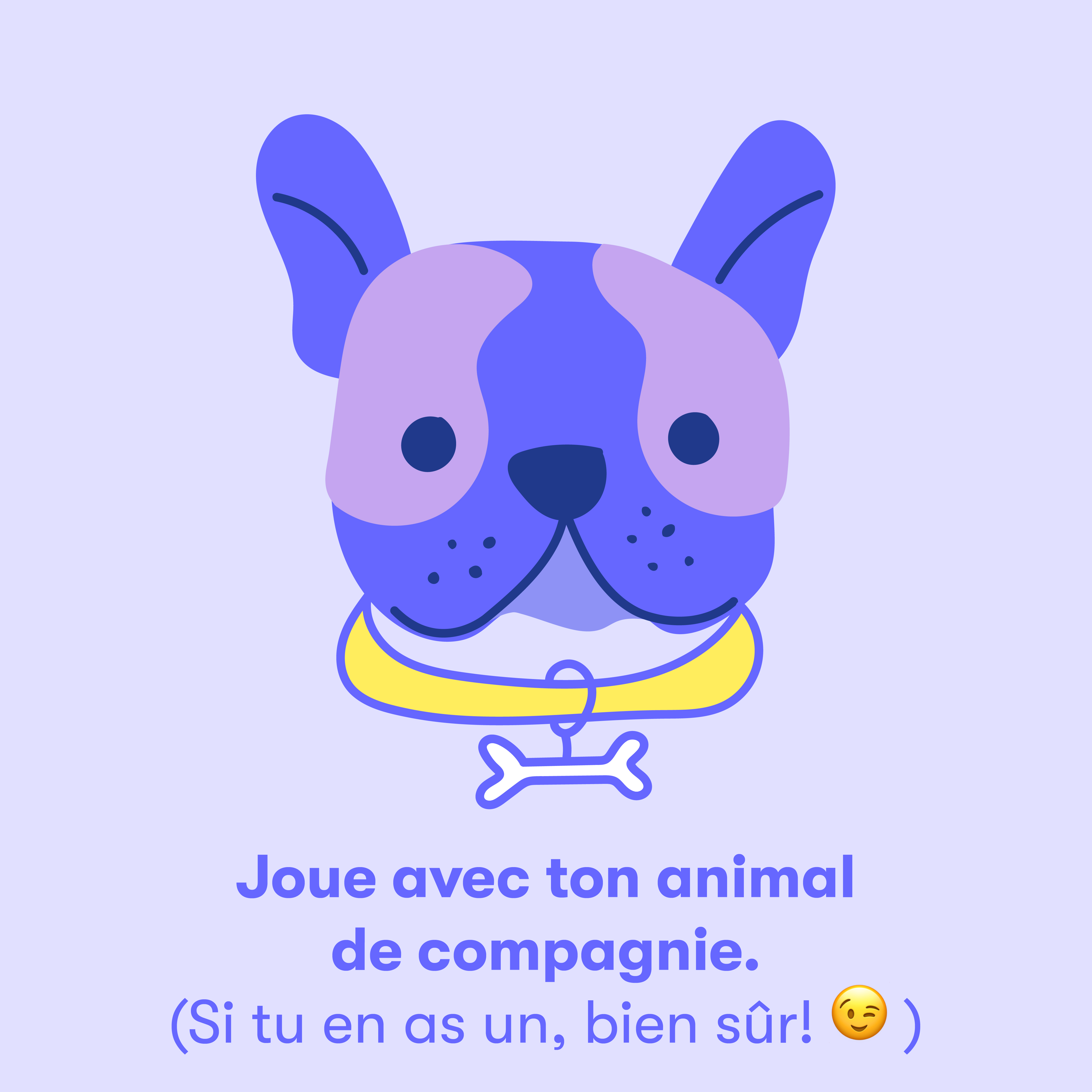 Joue avec ton animal de compagnie (Si tu en as un, bien sûr!)